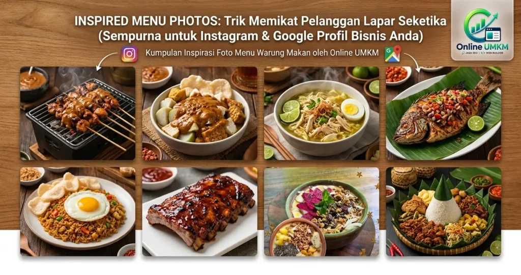 Koleksi inspirasi foto menu kuliner warung makan yang menggugah selera untuk optimasi profil Instagram dan Google Bisnis.